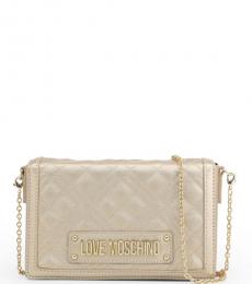 Love Moschino Pale Gold Box Chain Small Crossbody