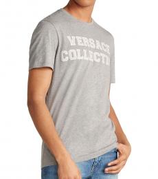Versace Collection Grey Melange Collegiate Logo T-Shirt