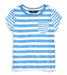 Ralph Lauren Little Girls Harbor Island Blue Striped T-Shirt