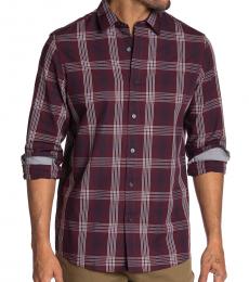 Michael Kors Cordovan Abner Plaid Classic Fit Shirt