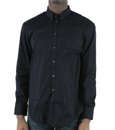 Emporio Armani Dark Blue Cotton Popeline Shirt