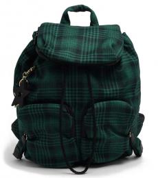 See by Chloe Dark Green Plaid Large Backpack