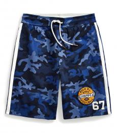Ralph Lauren Boys Blue Camo Cotton-Blend Shorts