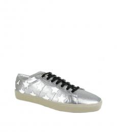 Silver Signature Court Sneakers