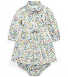 Ralph Lauren Baby Girls White Multi Shirtdress