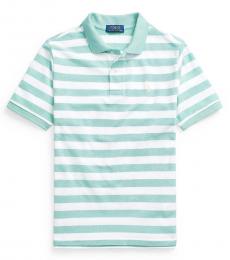 Ralph Lauren Boys Tiki Green Striped Mesh Polo