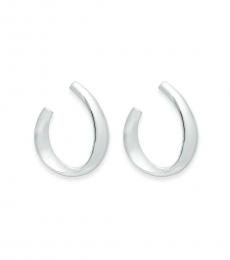 Silver Open Hoop Earrings