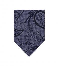 Navy Blue Paisley Slim Tie