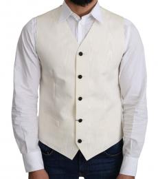 White Silk Formal Coat Vest