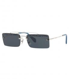 Dark Blue Socit Glitter Square Sunglasses