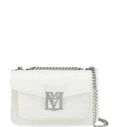 MCM White Mena Quilted Medium Shoulder Bag