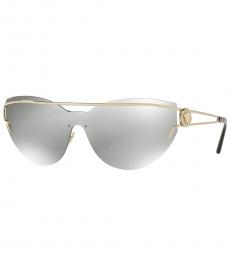Silver Reactangular Shield Sunglasses