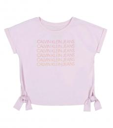Calvin Klein Girls Sunset Logo Logo T-shirt
