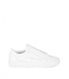 Calvin Klein White Cashe Perforated Sneakers