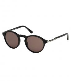 Black Brown Round Sunglasses