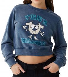True Religion Navy Blue Crop Sweathirt
