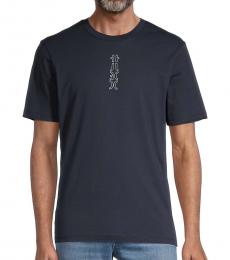 Navy Blue Cloud Graphic T-Shirt