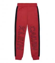 Boys Racing Red Side Stripe Joggers