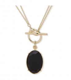 Ralph Lauren Golden Black Convertible Pendant Necklace