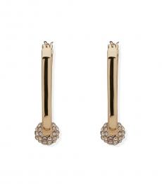 DKNY Golden Crystal Hoop Earrings