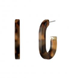Ralph Lauren Brown Tortoise Hoop Earrings