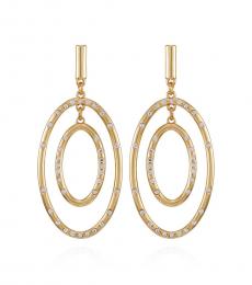 Vince Camuto Golden Pave Crystal Oval Drop Earrings