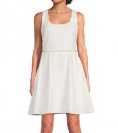 Karl Lagerfeld White Scoopneck Textured Dress