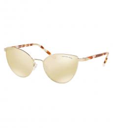 Michael Kors Pale Gold-Gold Flash Cat Eye Sunglasses