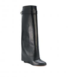 Givenchy Black Leather Shark Lock Boots