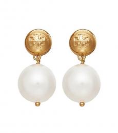 Tory Burch Golden Pearl Drop Earrings