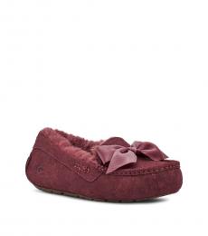 UGG Wild Grape Ansley Bow Glimmer Slippers