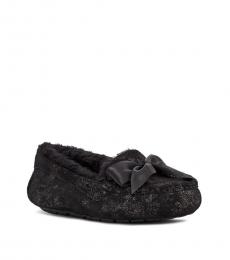 Black Ansley Bow Glimmer Slippers