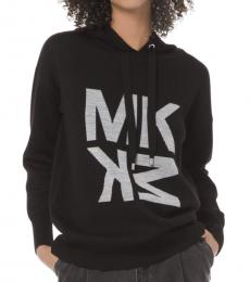 Michael Kors Black Graphic Logo Wool-Blend Hoodie