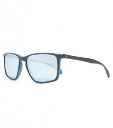 Blue Polarized Rectangular Sunglasses