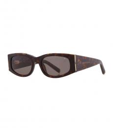 Philipp Plein Dark Brown Oval Sunglasses