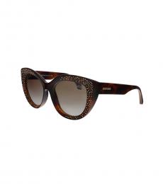 Roberto Cavalli Dark Brown Cat Eye Sunglasses