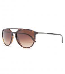 Emporio Armani Brown Aviator Sunglasses