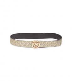 Michael Kors Beige Gold Reversible Logo Belt