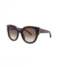 Philipp Plein Dark Brown Cat Eye Sunglasses