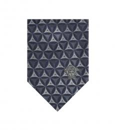 Versace Grey Geometrical Printed Tie