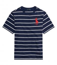 Ralph Lauren Boys Newport Navy Multi Striped T-shirt