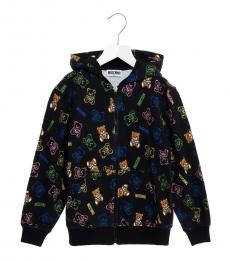 Moschino Boys Black All-over Logo Sweatshirt