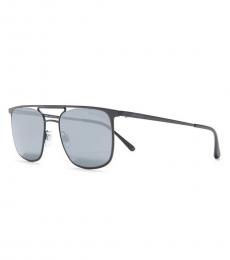 Grey Black Rectangle Sunglasses