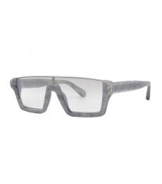 Philipp Plein Grey Silver Gradient Browline Sunglasses