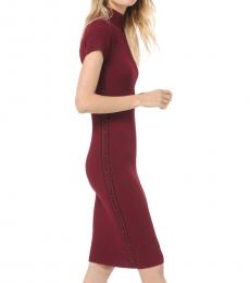 Michael Kors Cherry Logo Tape Ribbed Knit Dress
