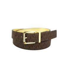 Michael Kors Brown Gold Buckle Reversible Belt