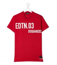 Dsquared2 Girls Red Crew Neck Relax T-Shirt