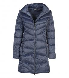 Emporio Armani Dark Blue Logo Badge Zipper Jacket