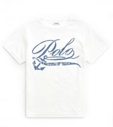 Ralph Lauren Little Boys White Graphic T-Shirt