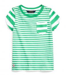 Ralph Lauren Little Girls Cycle Green Striped T-Shirt